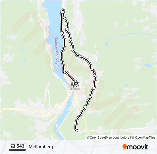 543 Bus Line Map