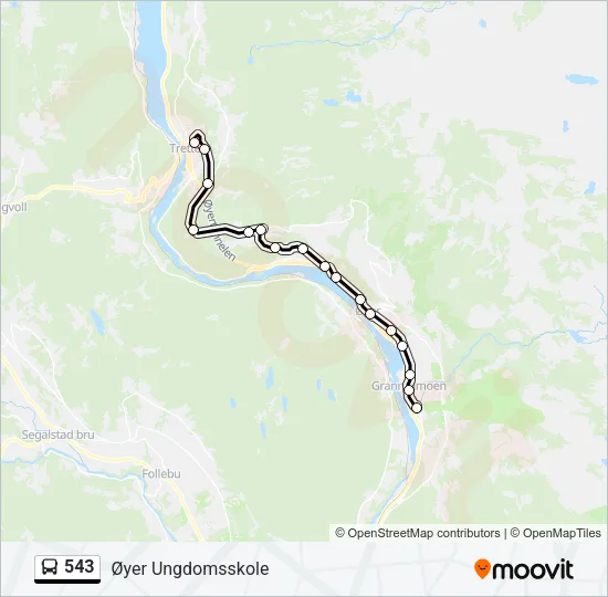 543 Bus Line Map