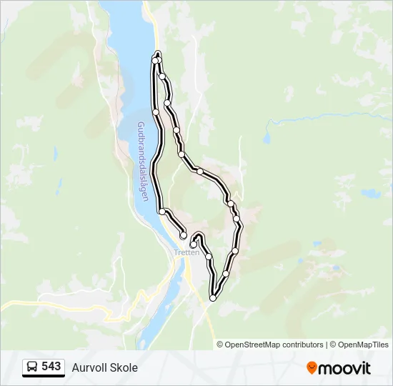 543 Bus Line Map