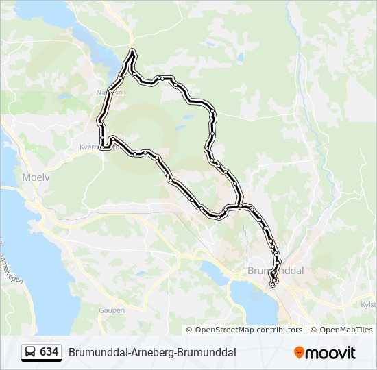 634 bus Line Map