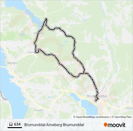 634 Bus Line Map