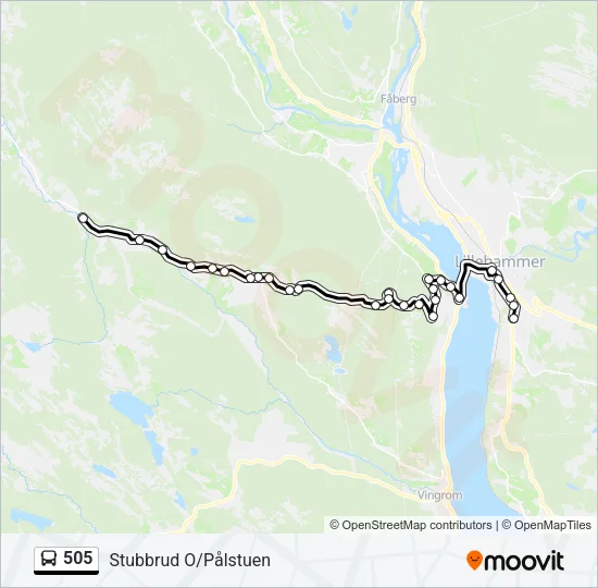 505 Bus Line Map
