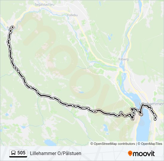 505 bus Line Map