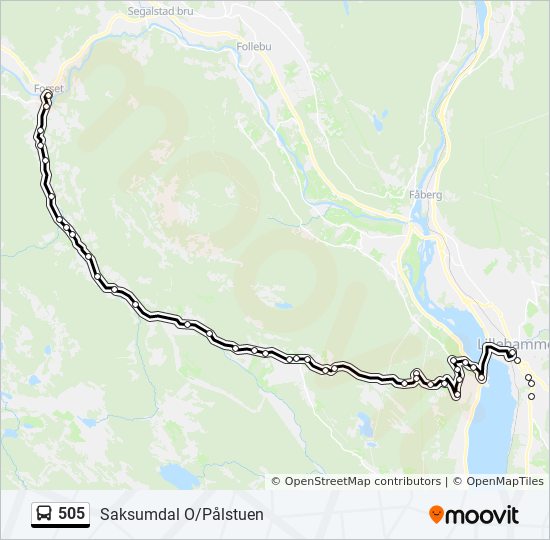 505 bus Line Map