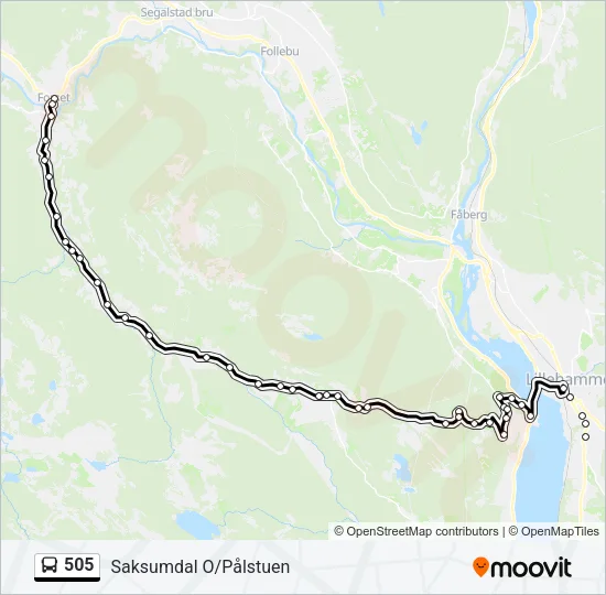 505 Bus Line Map