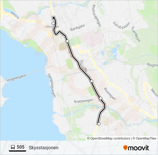 505 Bus Line Map