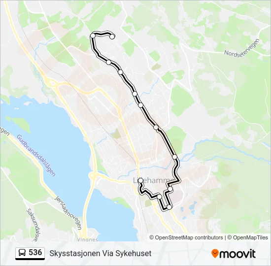 536 Bus Line Map