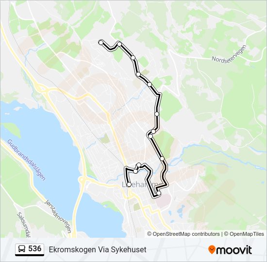 536 bus Line Map