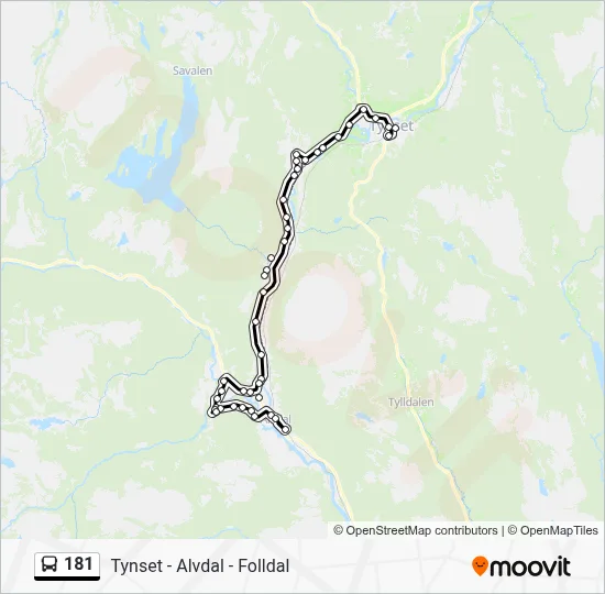 181 Route: Schedules, Stops & Maps - Alvdal (Updated)