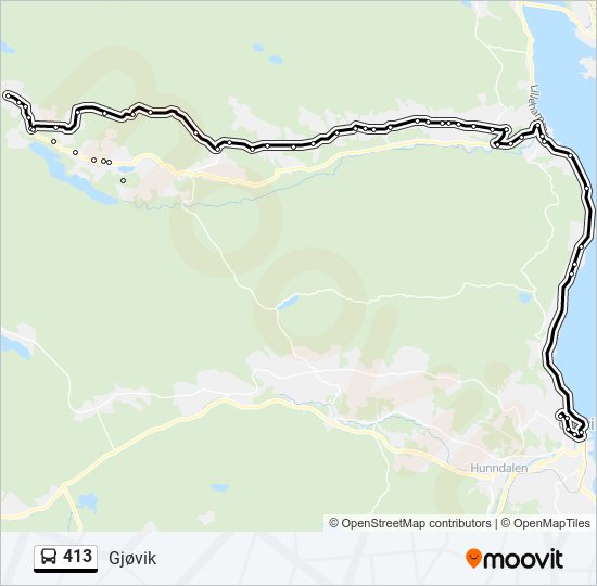 413 bus Line Map