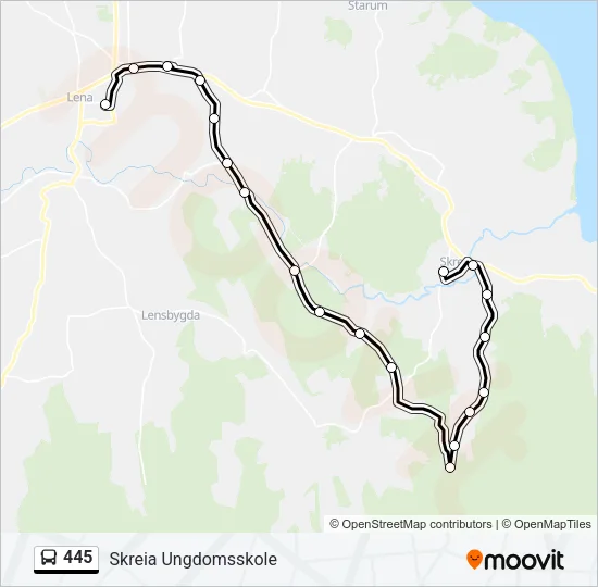 445 Bus Line Map