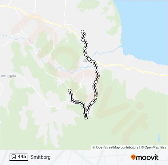 445 Bus Line Map