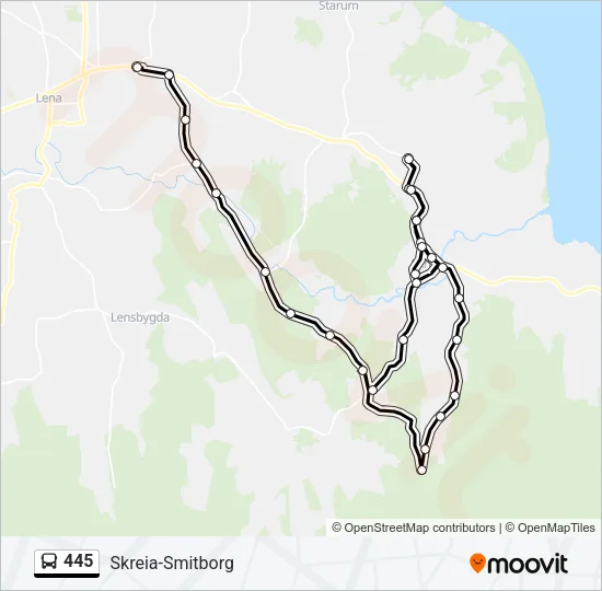 445 Bus Line Map