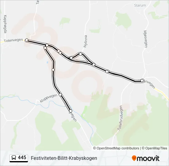 445 Bus Line Map