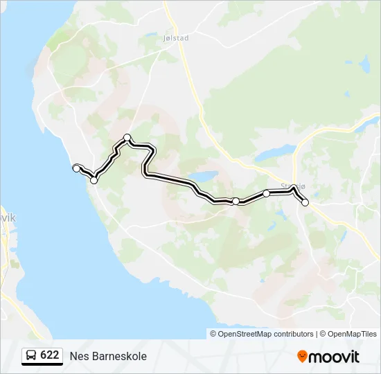 622 Bus Line Map