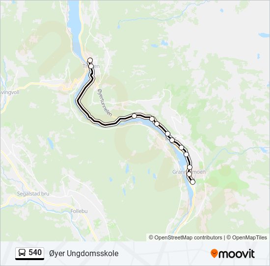 540 bus Line Map