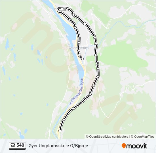 540 bus Line Map