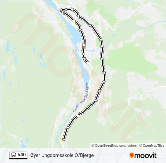 540 Bus Line Map