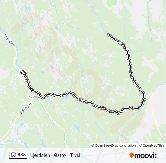 835 Bus Line Map