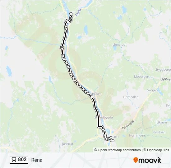 802 Bus Line Map