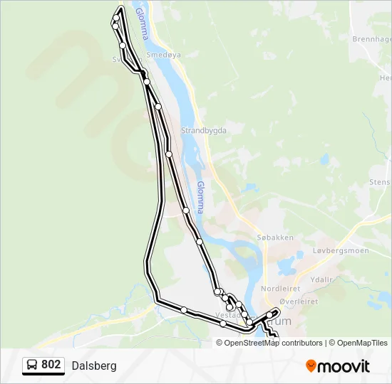 802 Bus Line Map