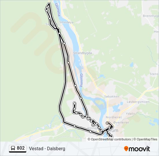802 Bus Line Map
