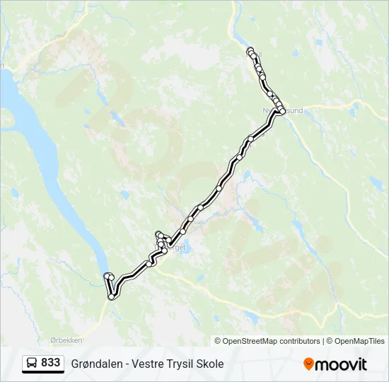833 Bus Line Map