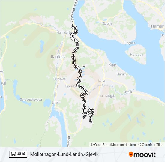 404 bus Line Map