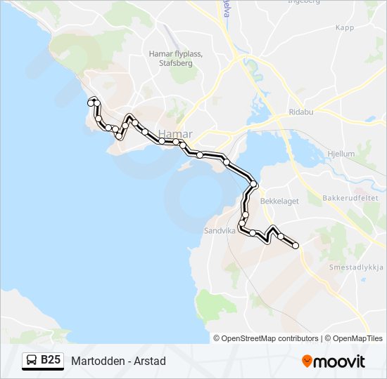 B25 bus Line Map