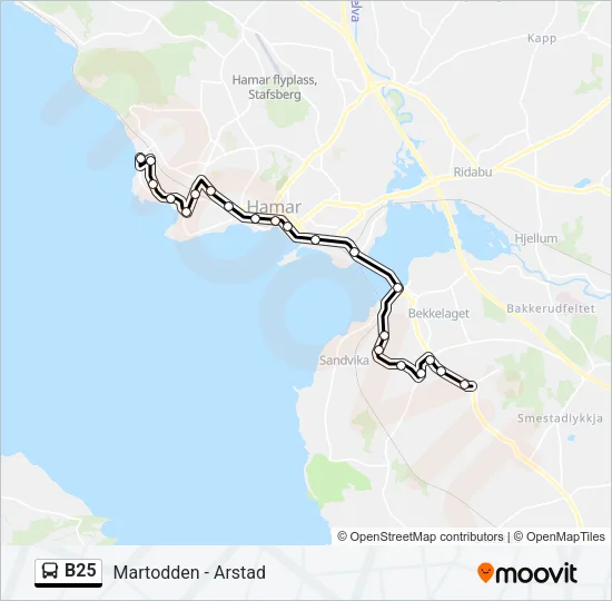 B25 Bus Line Map