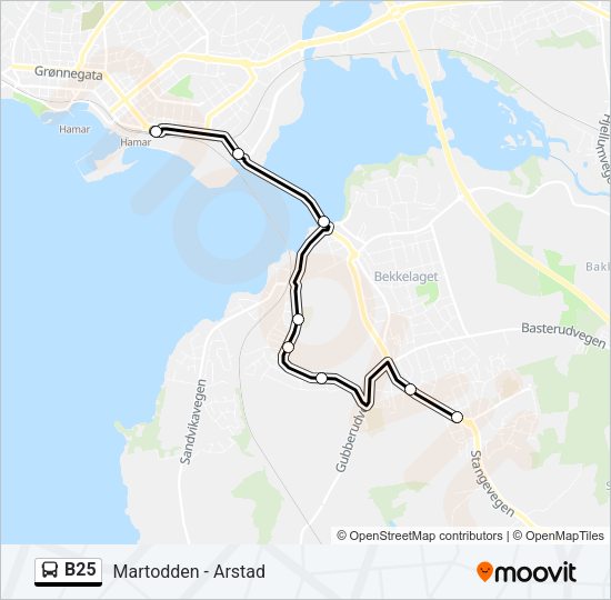 B25 Bus Line Map