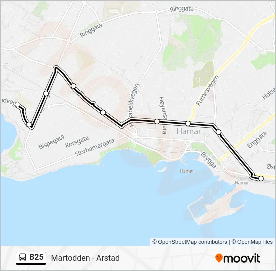 B25 Bus Line Map
