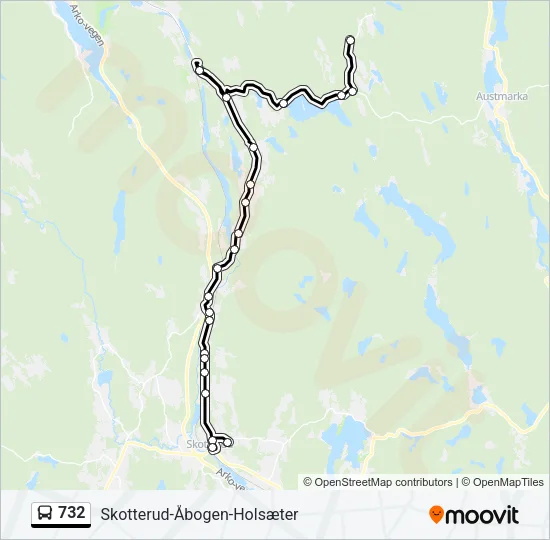 732 Bus Line Map