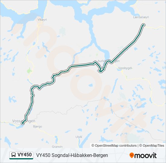 VY450 buss Linjekart