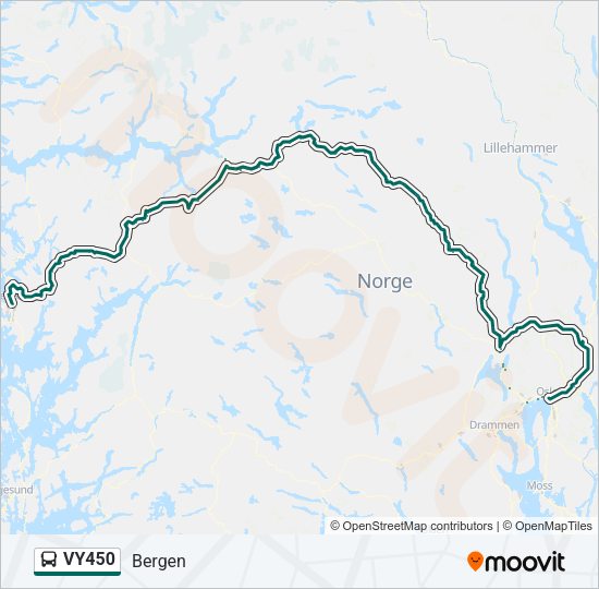 VY450 Bus Line Map