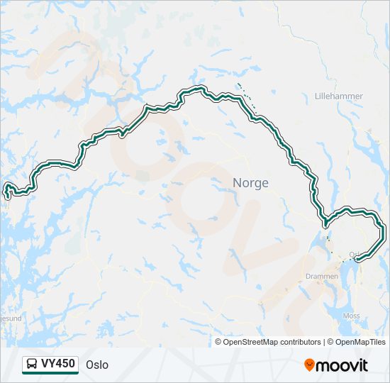 VY450 Bus Line Map