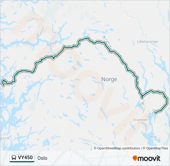 VY450 Bus Line Map