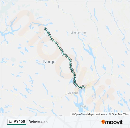 VY450 Bus Line Map