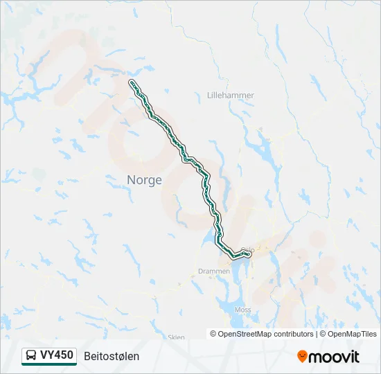 VY450 Bus Line Map