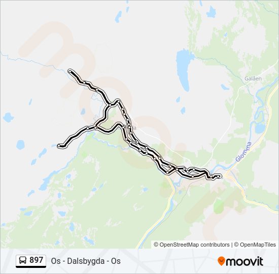 897 bus Line Map