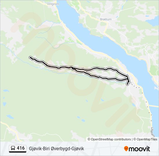 416 Bus Line Map