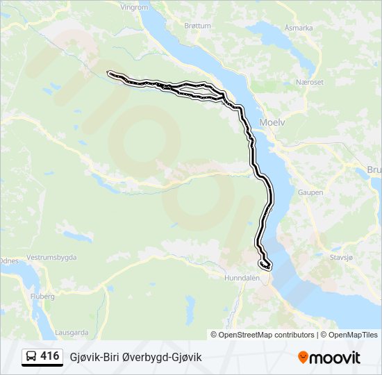 416 Bus Line Map