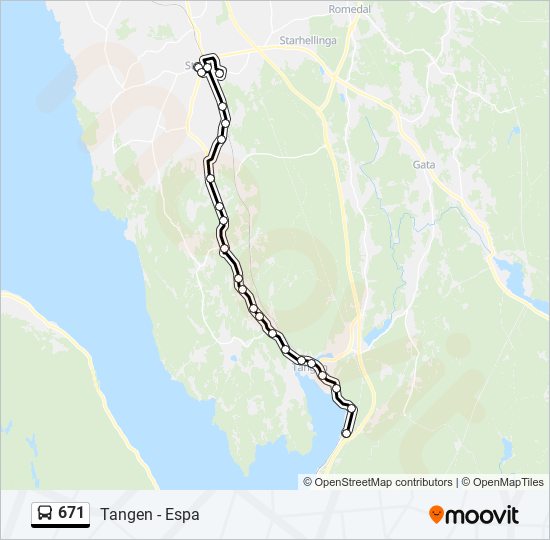 671 bus Line Map