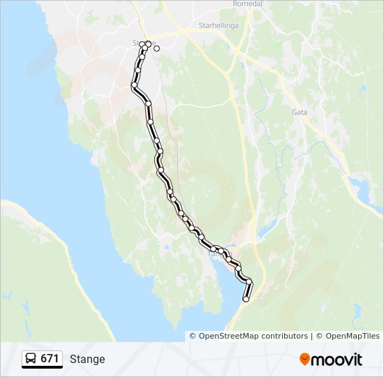 671 bus Line Map