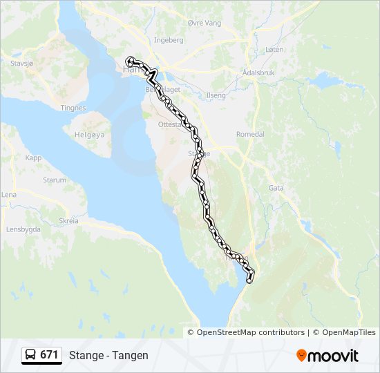 671 bus Line Map