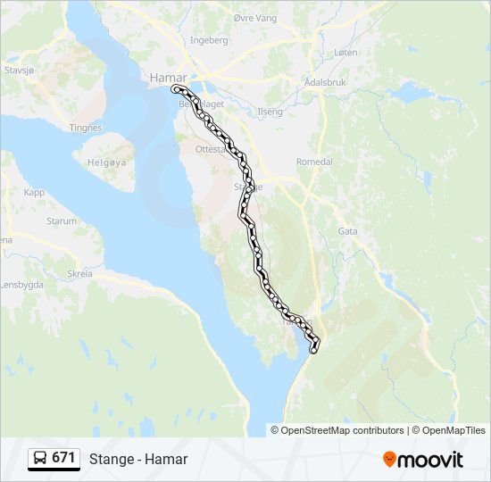 671 bus Line Map