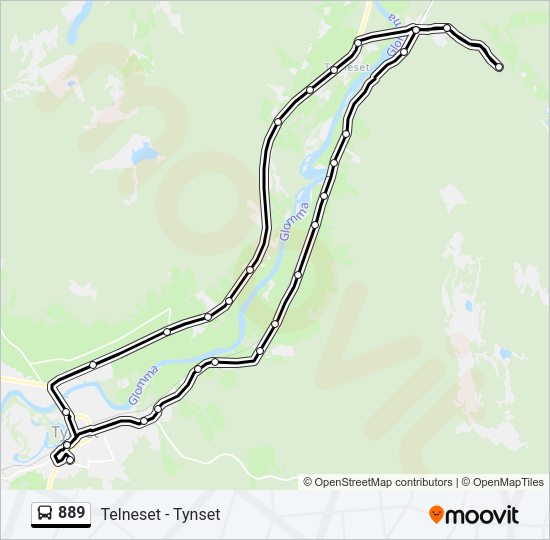 889 Bus Line Map