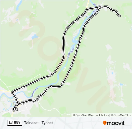 889 Bus Line Map