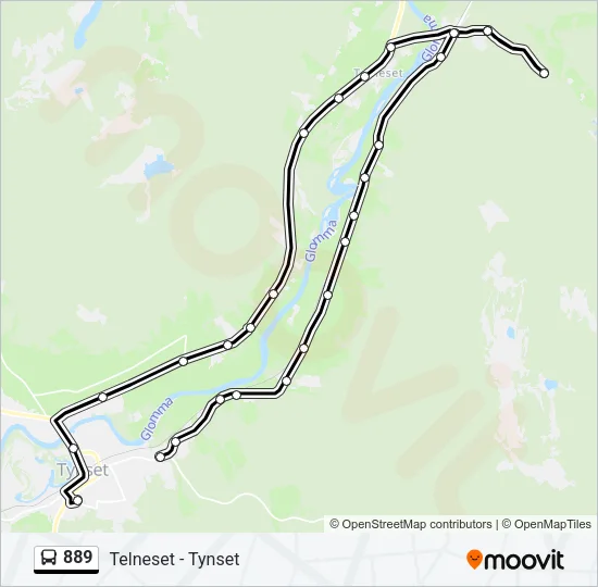 889 Bus Line Map