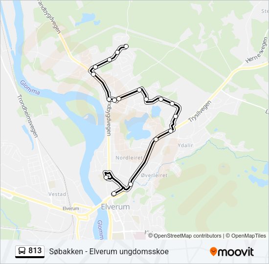 813 Bus Line Map